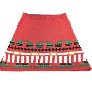 With Love‎ Derek Ugly Christmas Sweater Skirt Women's/Juniors M Elf Holiday Knit
